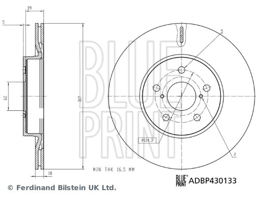 ADBP430133 BLUE PRINT Тормозной диск (фото 1)