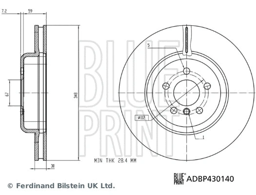 ADBP430140 BLUE PRINT Тормозной диск (фото 1)