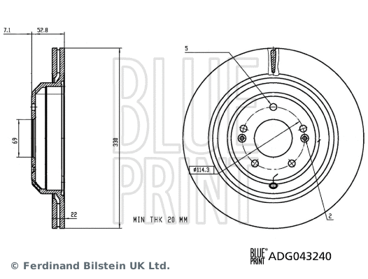 ADG043240 BLUE PRINT Тормозной диск (фото 1)