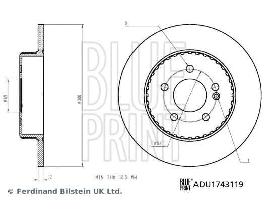 ADU1743119 BLUE PRINT Тормозной диск (фото 1)