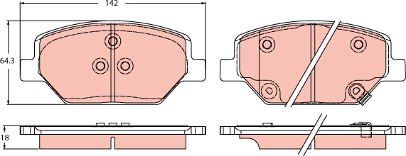 GDB2185 TRW Комплект тормозных колодок, дисковый тормоз (фото 1)