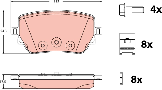 GDB2331 TRW Комплект тормозных колодок, дисковый тормоз (фото 1)