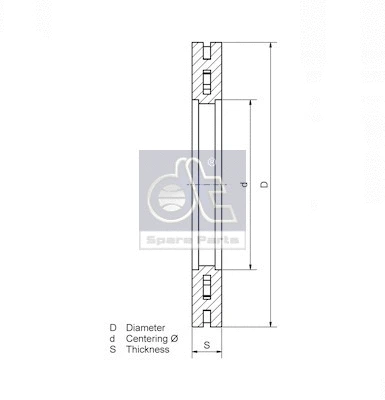 2.40551SP DT Spare Parts Тормозной диск (фото 3)