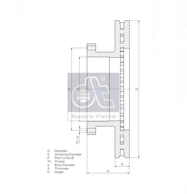 3.62052 DT Spare Parts Тормозной диск (фото 2)