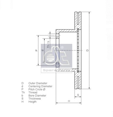 3.62053 DT Spare Parts Тормозной диск (фото 2)