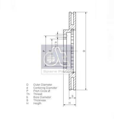 6.61005 DT Spare Parts Тормозной диск (фото 2)