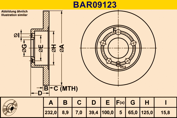 BAR09123 BARUM Тормозной диск (фото 1)