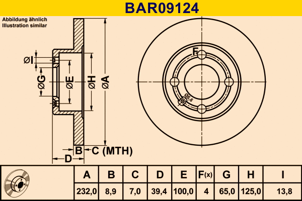 BAR09124 BARUM Тормозной диск (фото 1)