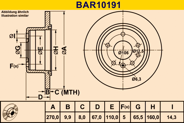 BAR10191 BARUM Тормозной диск (фото 1)
