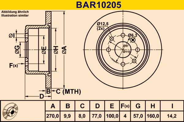 BAR10205 BARUM Тормозной диск (фото 1)