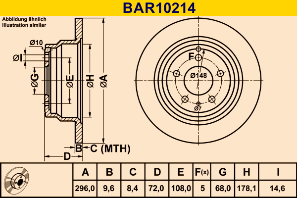 BAR10214 BARUM Тормозной диск (фото 1)