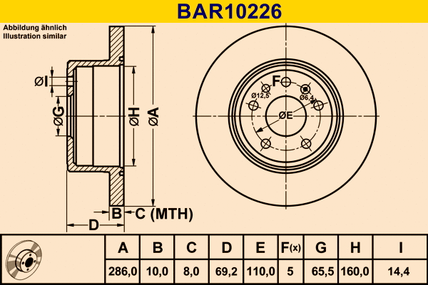 BAR10226 BARUM Тормозной диск (фото 1)