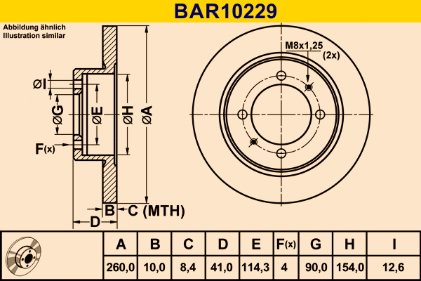 BAR10229 BARUM Тормозной диск (фото 1)
