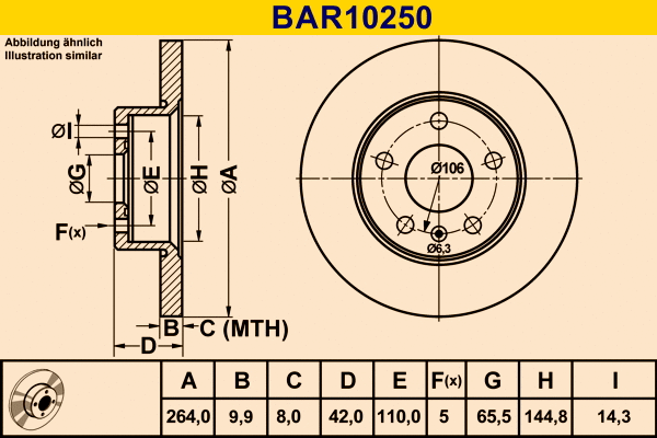 BAR10250 BARUM Тормозной диск (фото 1)
