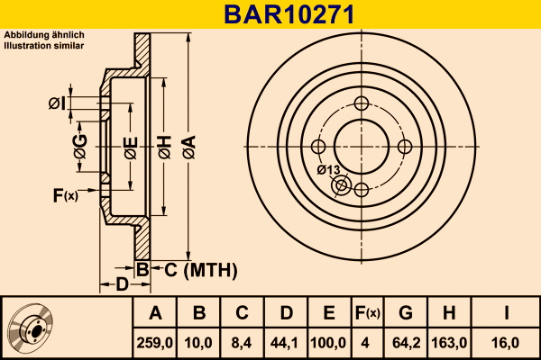 BAR10271 BARUM Тормозной диск (фото 1)