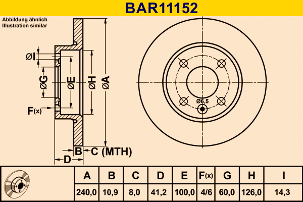 BAR11152 BARUM Тормозной диск (фото 1)