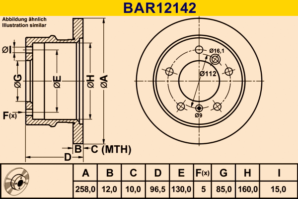 BAR12142 BARUM Тормозной диск (фото 1)