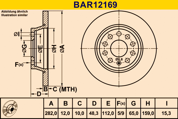 BAR12169 BARUM Тормозной диск (фото 1)