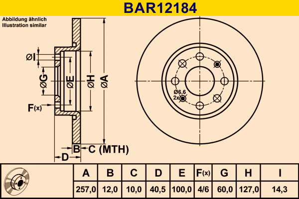 BAR12184 BARUM Тормозной диск (фото 1)