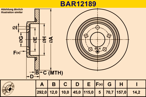 BAR12189 BARUM Тормозной диск (фото 1)