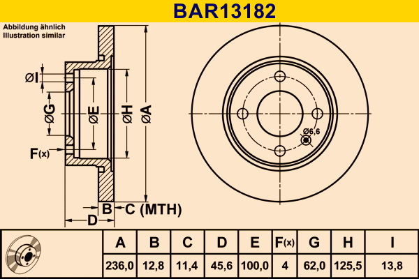 BAR13182 BARUM Тормозной диск (фото 1)
