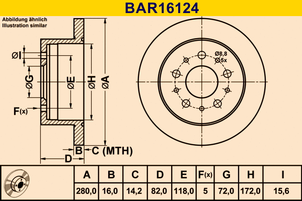 BAR16124 BARUM Тормозной диск (фото 1)