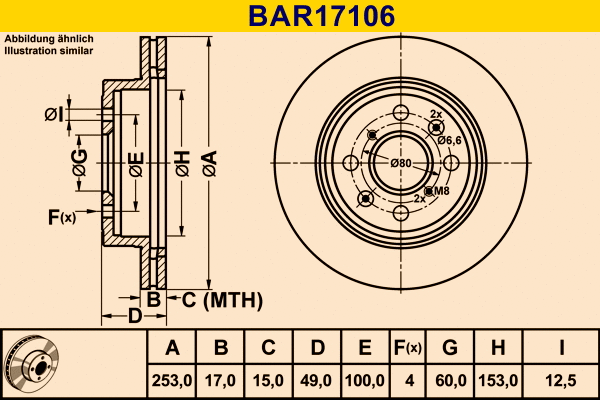 BAR17106 BARUM Тормозной диск (фото 1)
