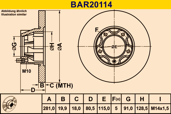 BAR20114 BARUM Тормозной диск (фото 1)