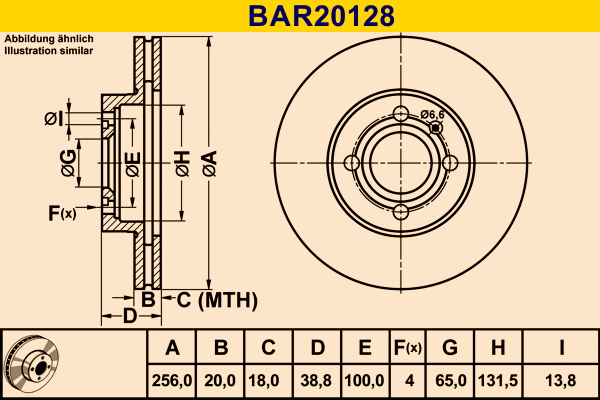 BAR20128 BARUM Тормозной диск (фото 1)