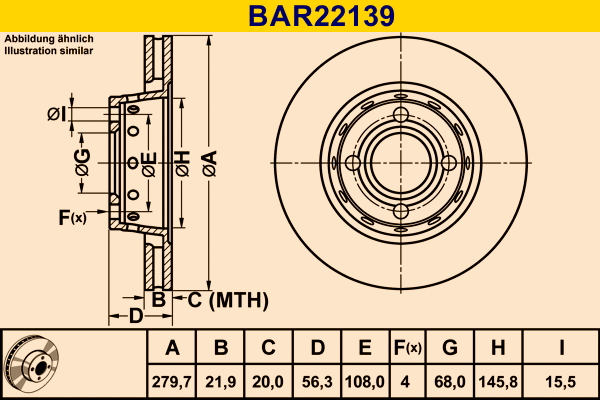 BAR22139 BARUM Тормозной диск (фото 1)