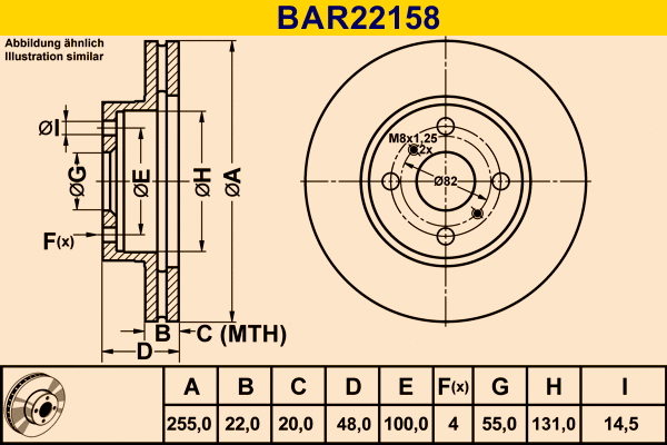 BAR22158 BARUM Тормозной диск (фото 1)