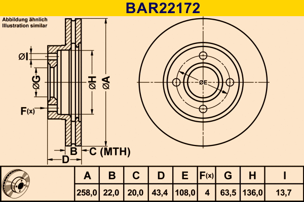 BAR22172 BARUM Тормозной диск (фото 1)