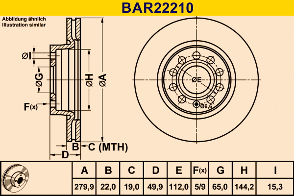 BAR22210 BARUM Тормозной диск (фото 1)