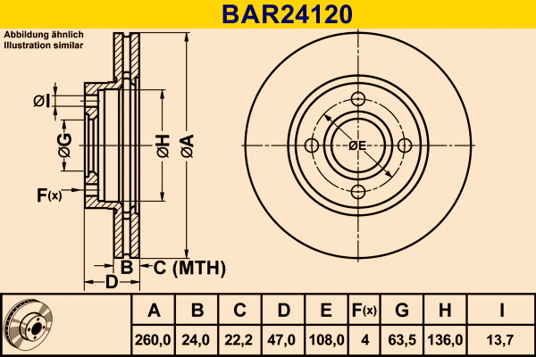 BAR24120 BARUM Тормозной диск (фото 1)