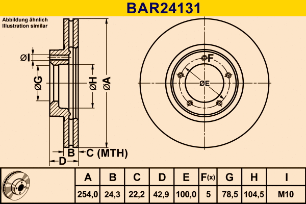 BAR24131 BARUM Тормозной диск (фото 1)