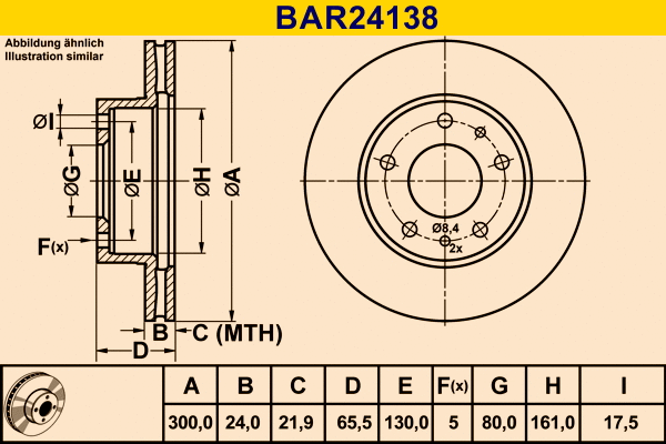 BAR24138 BARUM Тормозной диск (фото 1)
