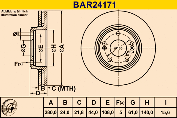 BAR24171 BARUM Тормозной диск (фото 1)