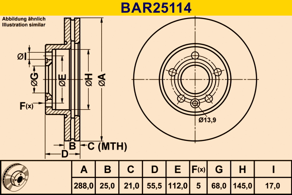 BAR25114 BARUM Тормозной диск (фото 1)