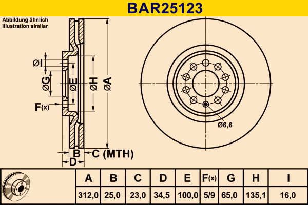 BAR25123 BARUM Тормозной диск (фото 1)
