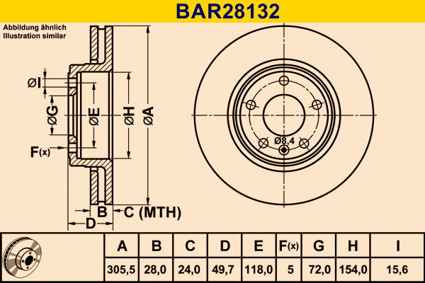 BAR28132 BARUM Тормозной диск (фото 1)