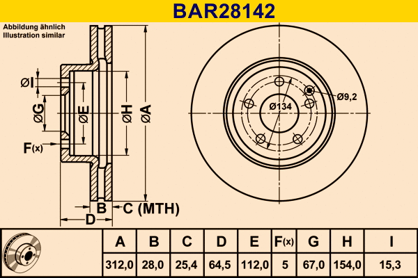 BAR28142 BARUM Тормозной диск (фото 1)