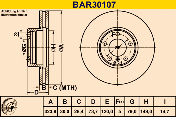 BAR30107 BARUM Тормозной диск (фото 1)