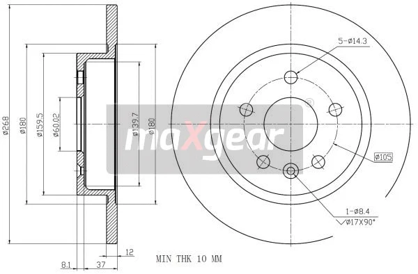 19-2333MAX MAXGEAR Тормозной диск (фото 1)