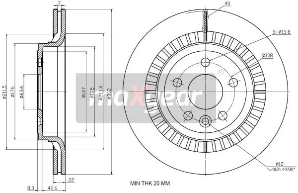 19-2335 MAXGEAR Тормозной диск (фото 1)