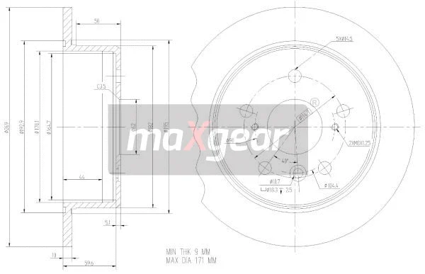 19-2347 MAXGEAR Тормозной диск (фото 2)