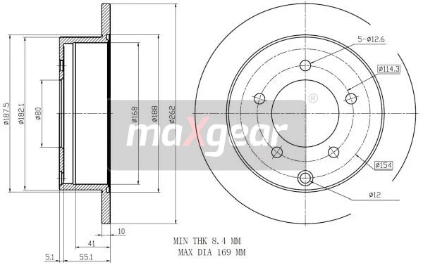 19-2389 MAXGEAR Тормозной диск (фото 2)