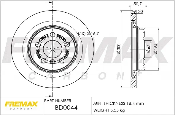 BD-0044 FREMAX Тормозной диск (фото 2)