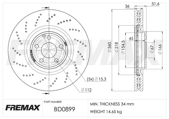 BD-0899 FREMAX Тормозной диск (фото 1)