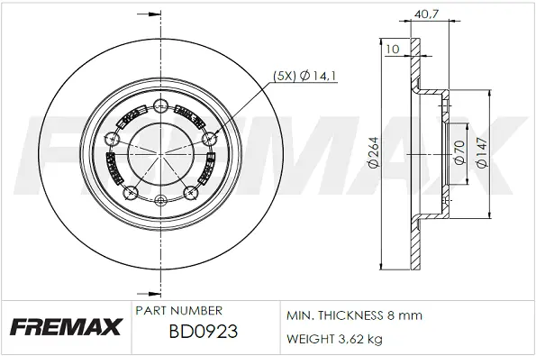 BD-0923 FREMAX Тормозной диск (фото 1)