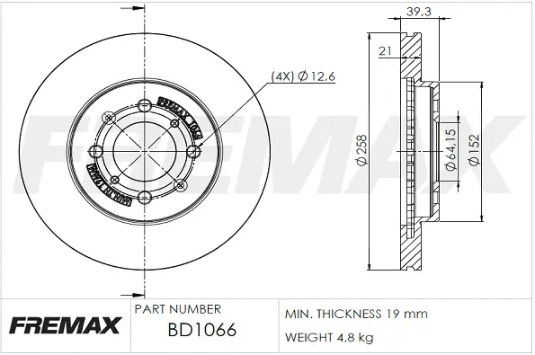 BD-1066 FREMAX Тормозной диск (фото 2)